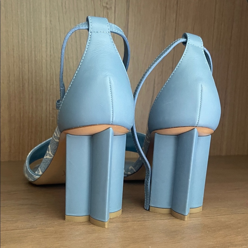 Louis Vuitton Light Blue Monogram Heels - Picture 3 of 7
